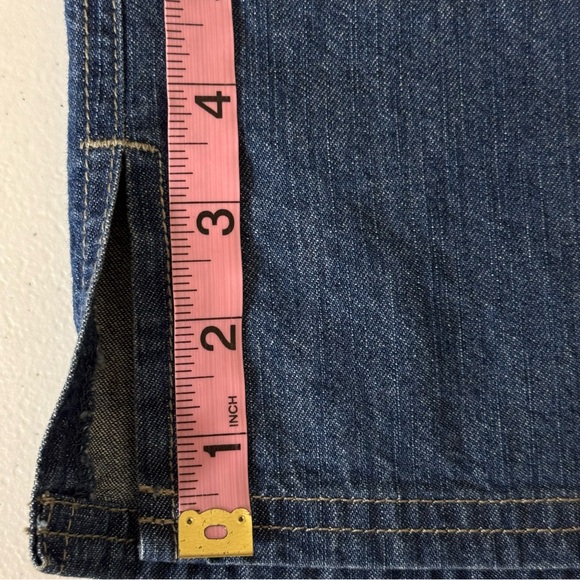 Columbia Denim Blue Jean Mid-Length Skirt Pockets Side Slits Size 6 - Picture 9 of 10